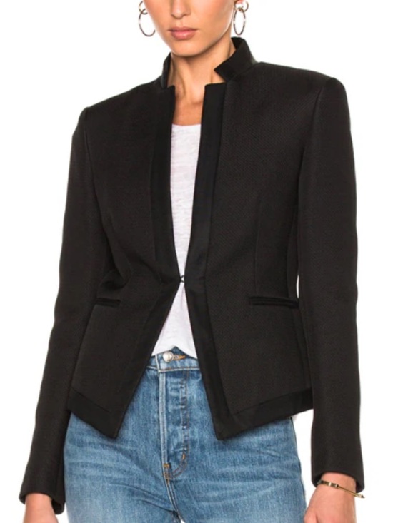 rag & bone Black Collarless Tailored Blazer - Picture 2 of 11